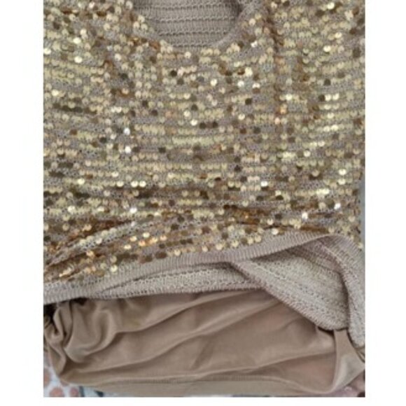 Boston Proper Gold Knit/Sequin Tank Top - Picture 4 of 4